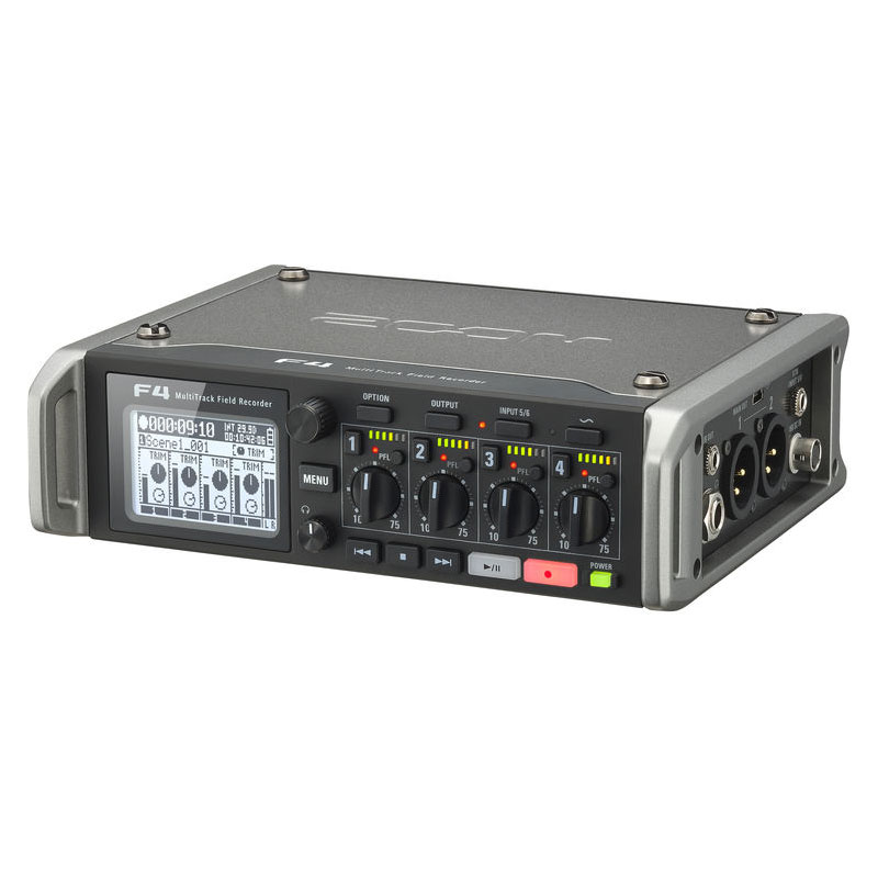 Zoom F4 Multitrack Field Recorder with Timecode - 6 Inputs / 8 Tracks 